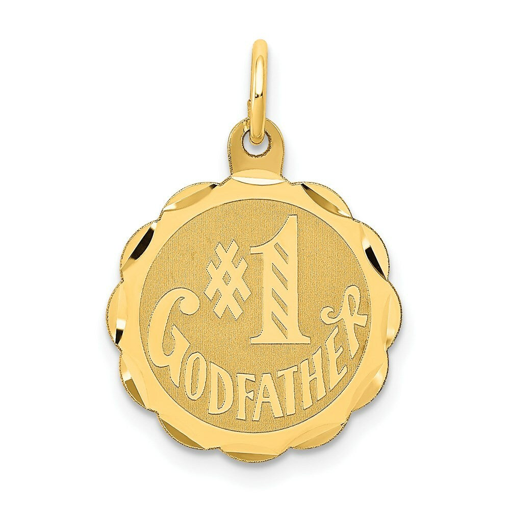 14K Yellow Gold #1 Godfather Charm Pendant