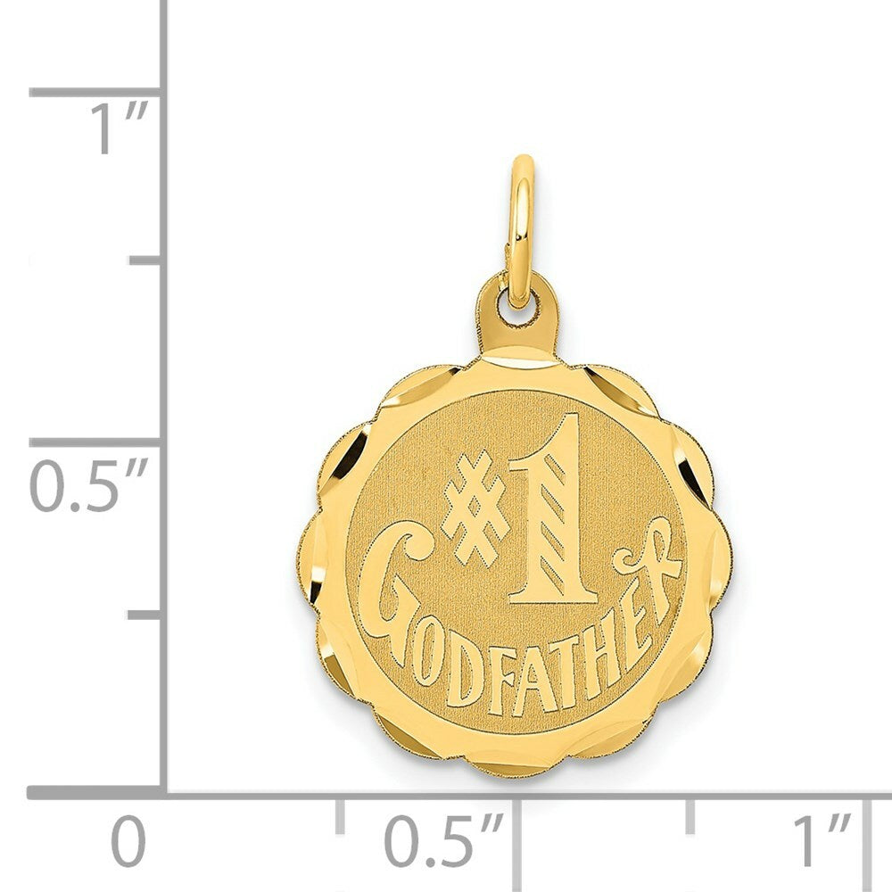 14K Yellow Gold #1 Godfather Charm Pendant