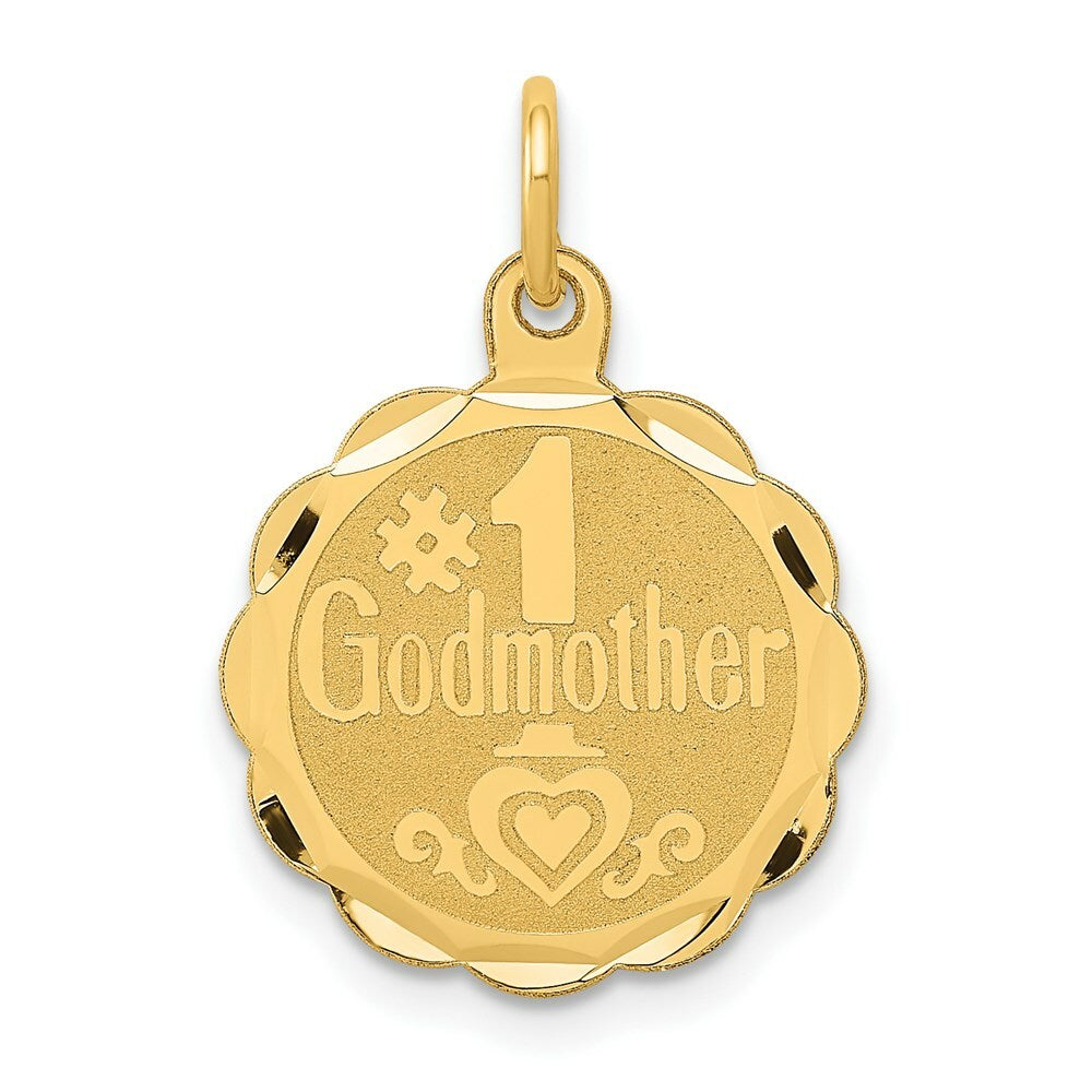 14K Yellow Gold #1 Godmother Charm Pendant