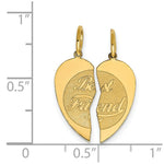 Load image into Gallery viewer, 14K Yellow Gold 2 Piece Best Friend Charm Pendant
