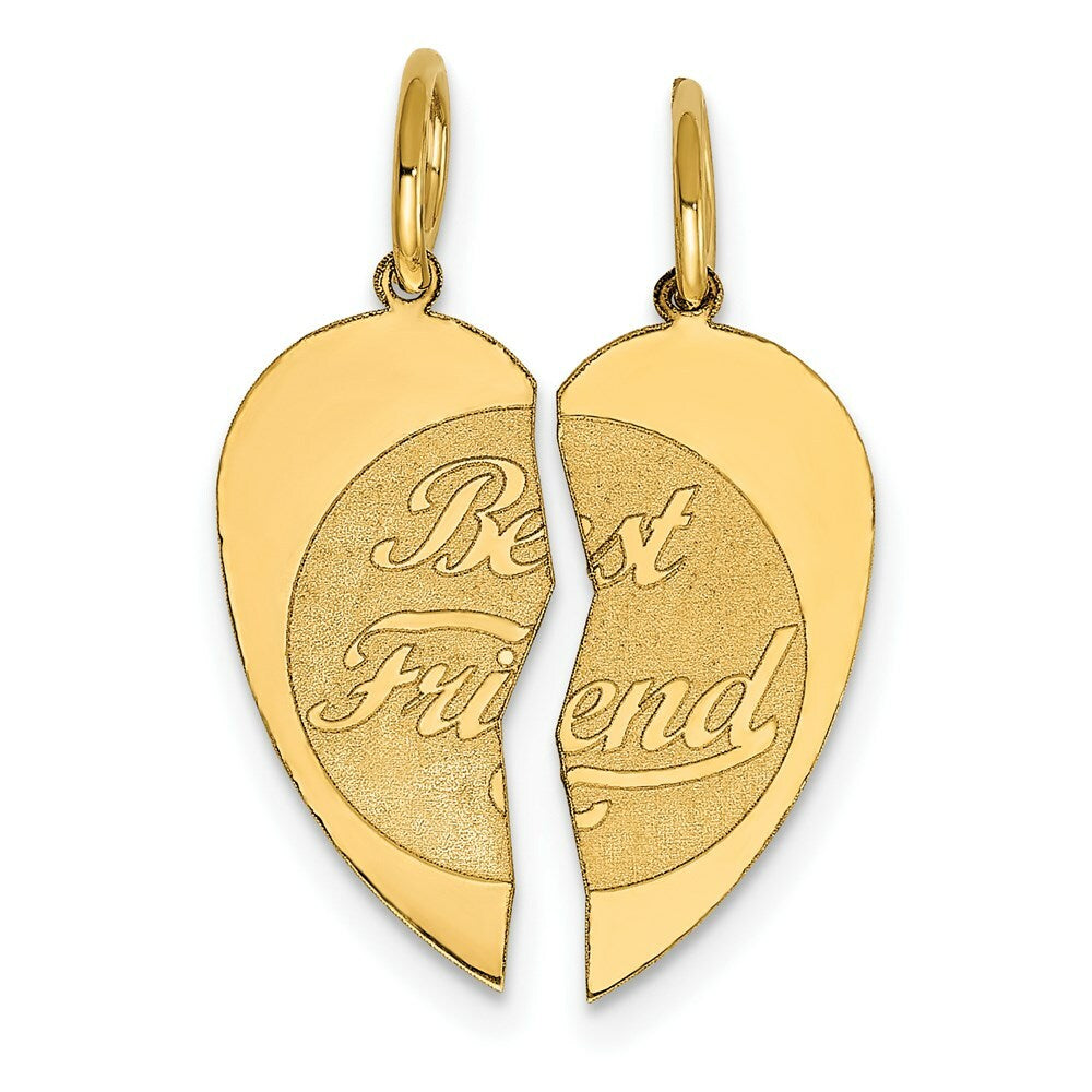 14K Yellow Gold 2 Piece Best Friend Charm Pendant