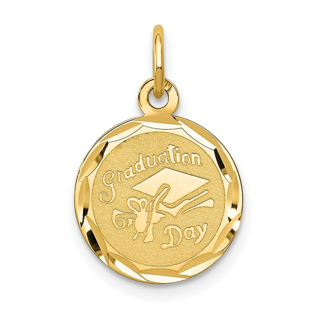 14K Yellow Gold Graduation Cap Charm Pendant