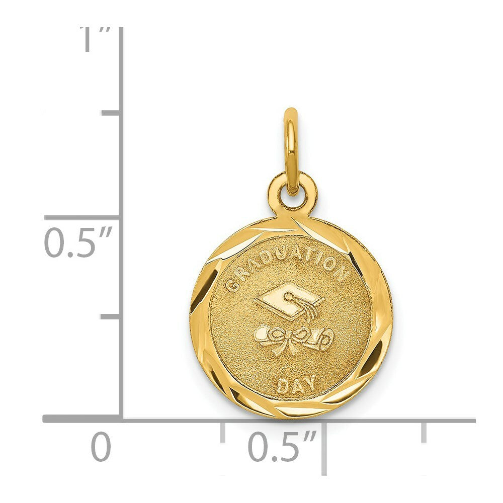 14K Yellow Gold Graduation Day Charm Pendant