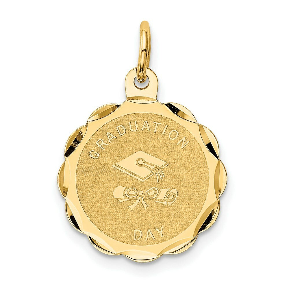 14K Yellow Gold Graduation Day Charm Pendant