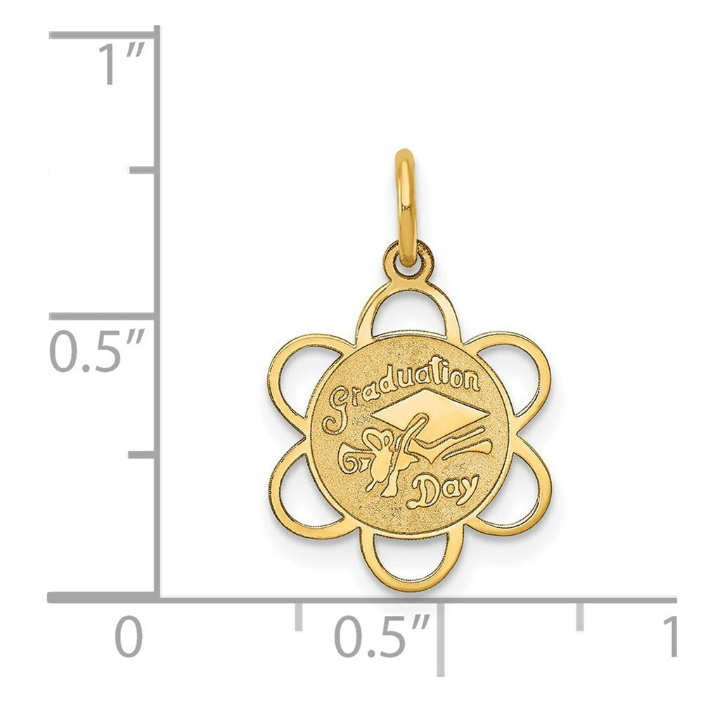 14K Yellow Gold Graduation Day Charm Pendant