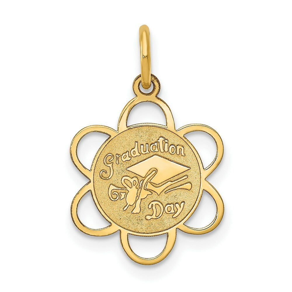 14K Yellow Gold Graduation Day Charm Pendant