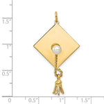 Load image into Gallery viewer, 14K Yellow Gold Graduation Cap with Freshwater Cultured Pearl Charm
