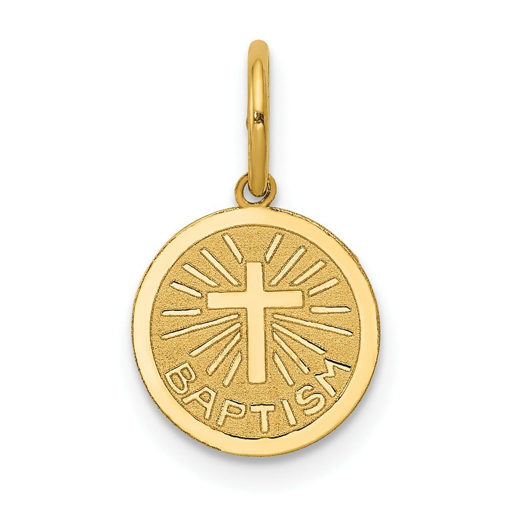 14K Yellow Gold Small Baptism Charm Pendant