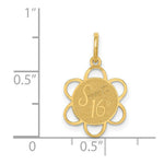 Load image into Gallery viewer, 14K Yellow Gold Sweet Sixteen Disc Charm Pendant
