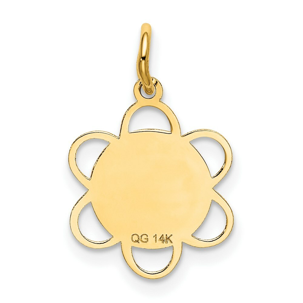14K Yellow Gold Sweet Sixteen Disc Charm Pendant