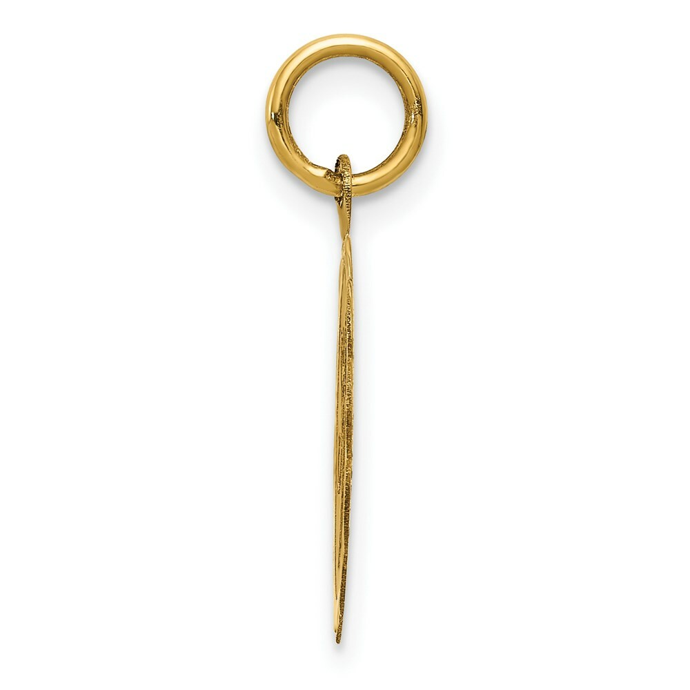 14K Yellow Gold Sweet Sixteen Disc Charm Pendant