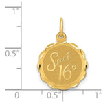 Load image into Gallery viewer, 14K Yellow Gold Sweet Sixteen Disc Charm Pendant

