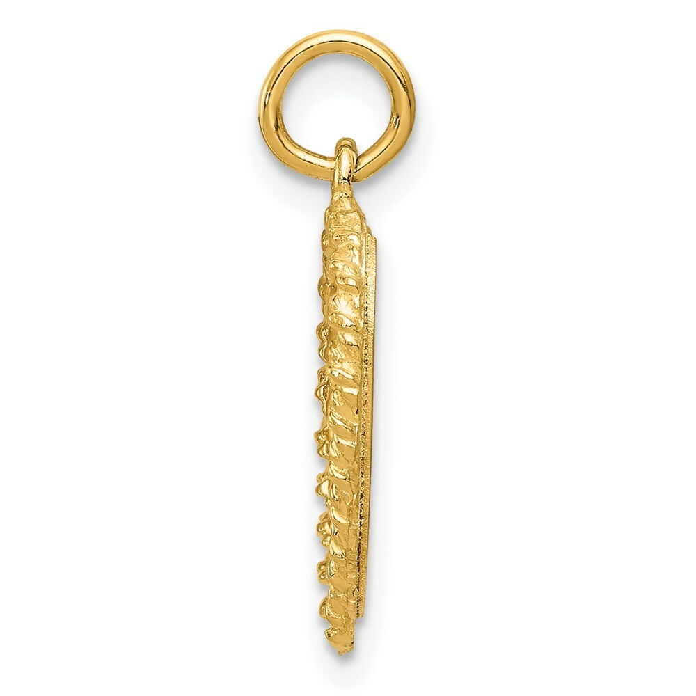 14K Yellow Gold Sweet Sixteen Heart Charm Pendant