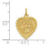 Load image into Gallery viewer, 14K Yellow Gold Sweet Sixteen Heart Charm Pendant
