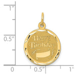 Load image into Gallery viewer, 14K Yellow Gold Happy Birthday Charm Pendant
