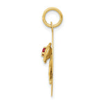 Load image into Gallery viewer, 14K Yellow Gold Happy Birthday Disc Charm Pendant with CZ Flower
