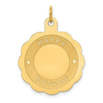 Load image into Gallery viewer, 14K Yellow Gold Happy Birthday Disc Pendant
