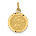 Load image into Gallery viewer, 14K Yellow Gold Happy Birthday Disc Charm Pendant
