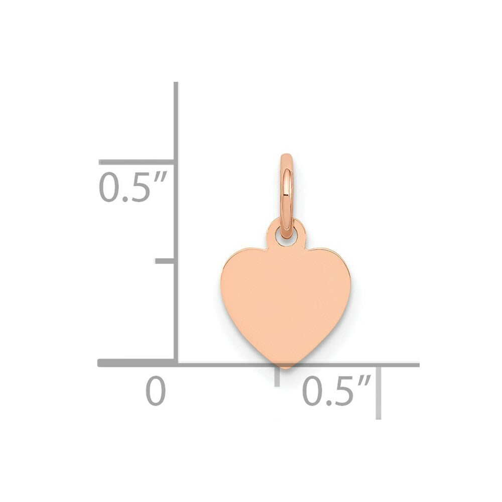 14K Rose Gold Heart Disc Charm Pendant Pendant