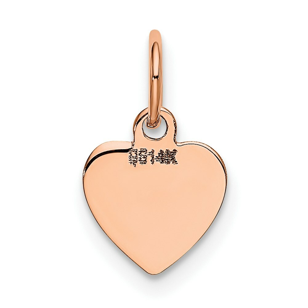 14K Rose Gold Heart Disc Charm Pendant Pendant