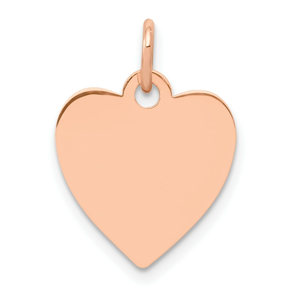 14K Rose Gold Heart Disc Charm Pendant Pendant