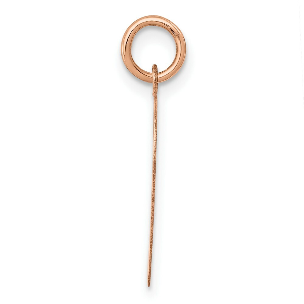 14K Rose Gold Heart Disc Charm Pendant Pendant