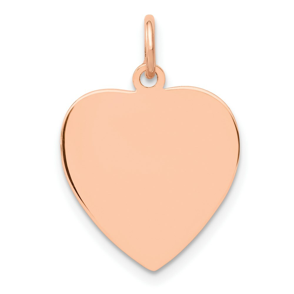 14K Rose Gold Heart Disc Charm Pendant Pendant