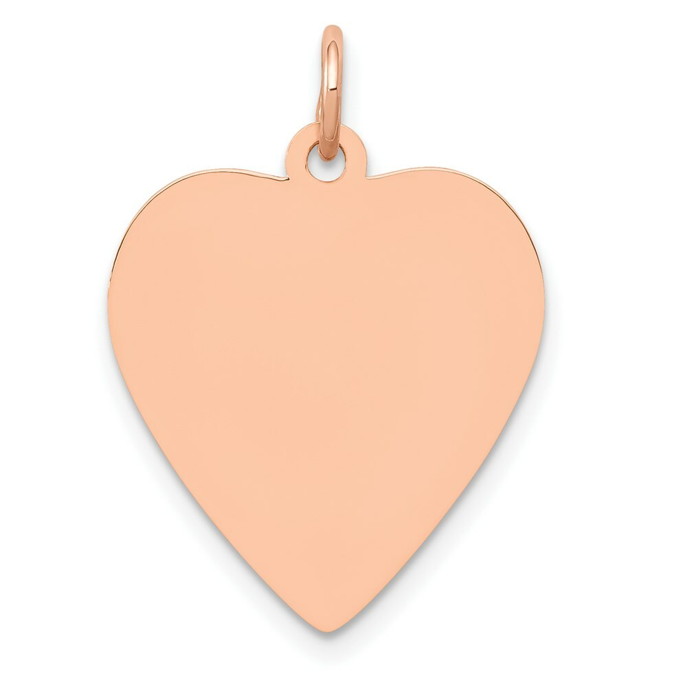 14K Rose Gold Heart Disc Charm Pendant Pendant