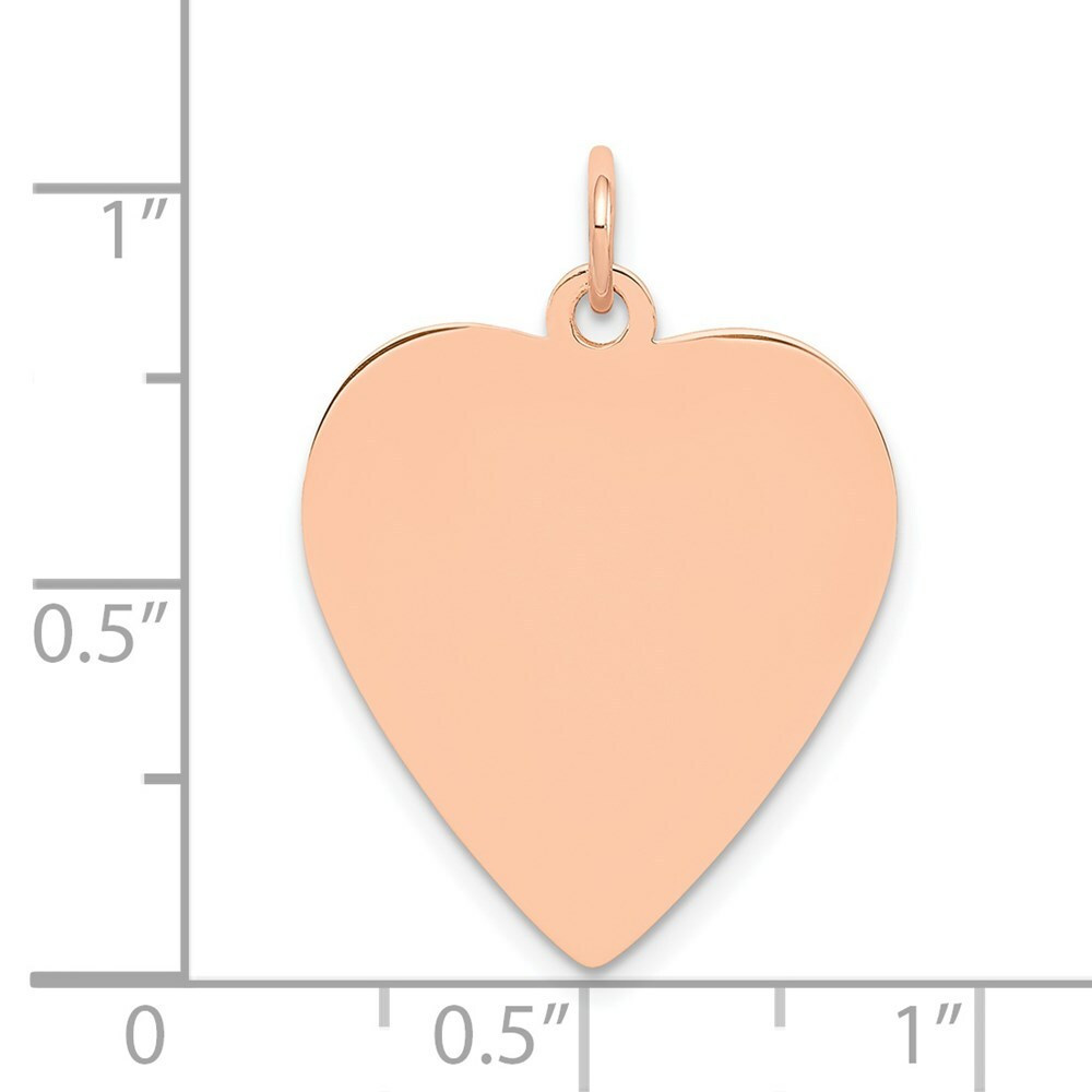 14K Rose Gold Heart Disc Charm Pendant Pendant