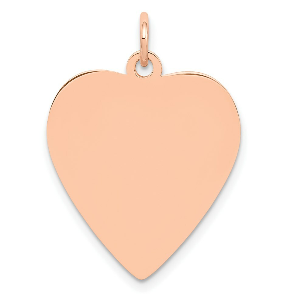 14K Rose Gold Heart Disc Charm Pendant Pendant