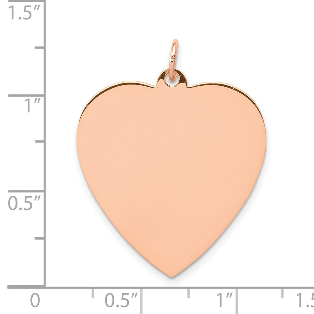 14K Rose Gold Heart Disc Charm Pendant Pendant