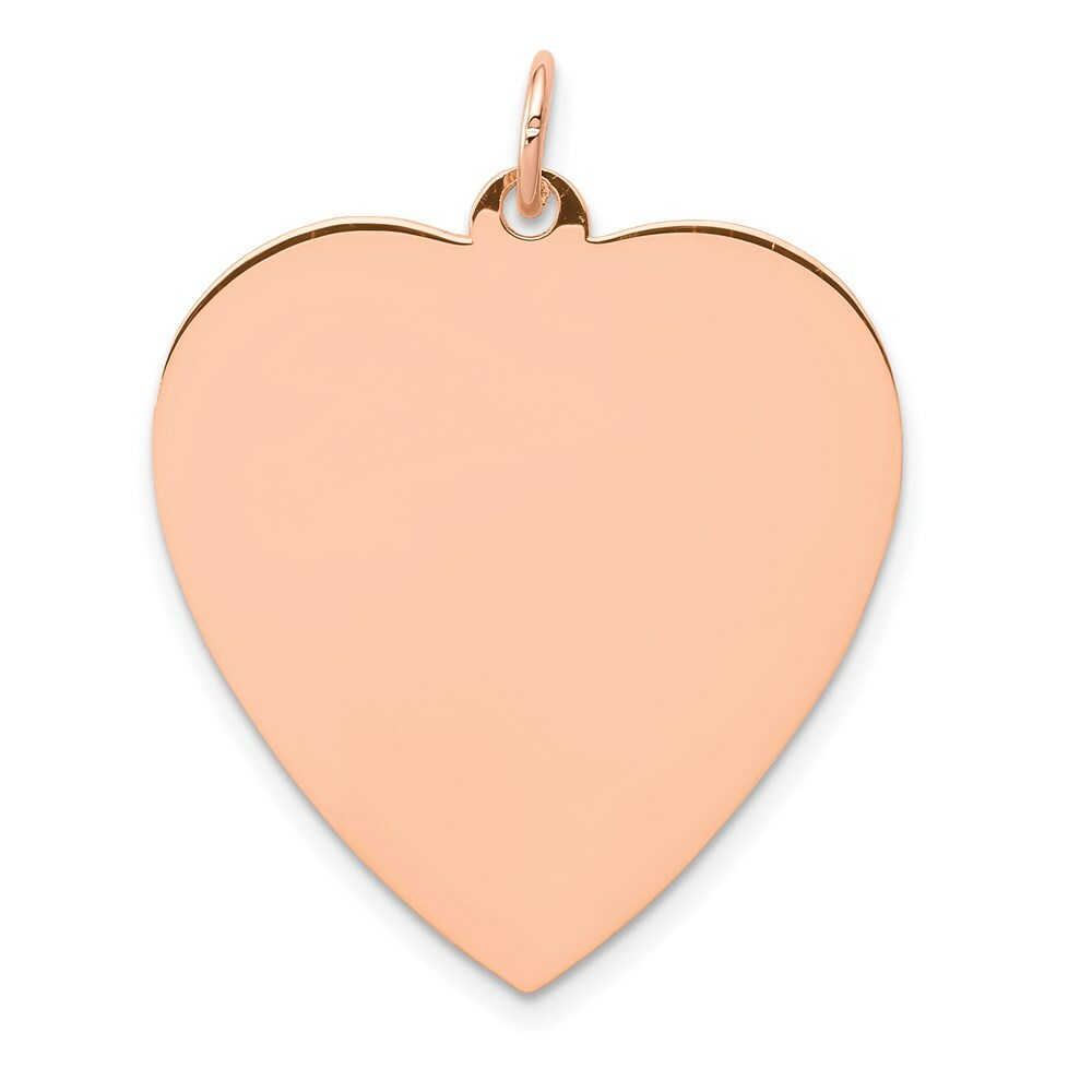 14K Rose Gold Heart Disc Charm Pendant Pendant