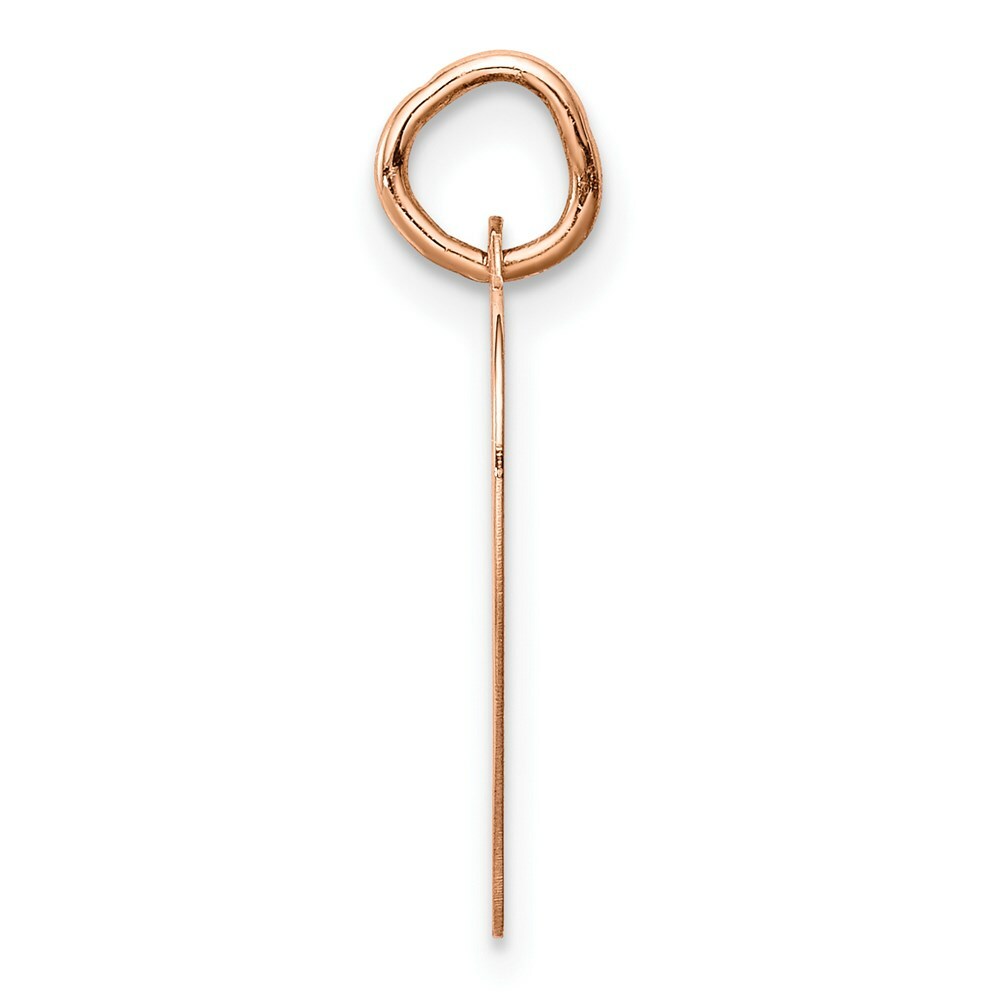 14K Rose Gold Heart Disc Charm Pendant Pendant