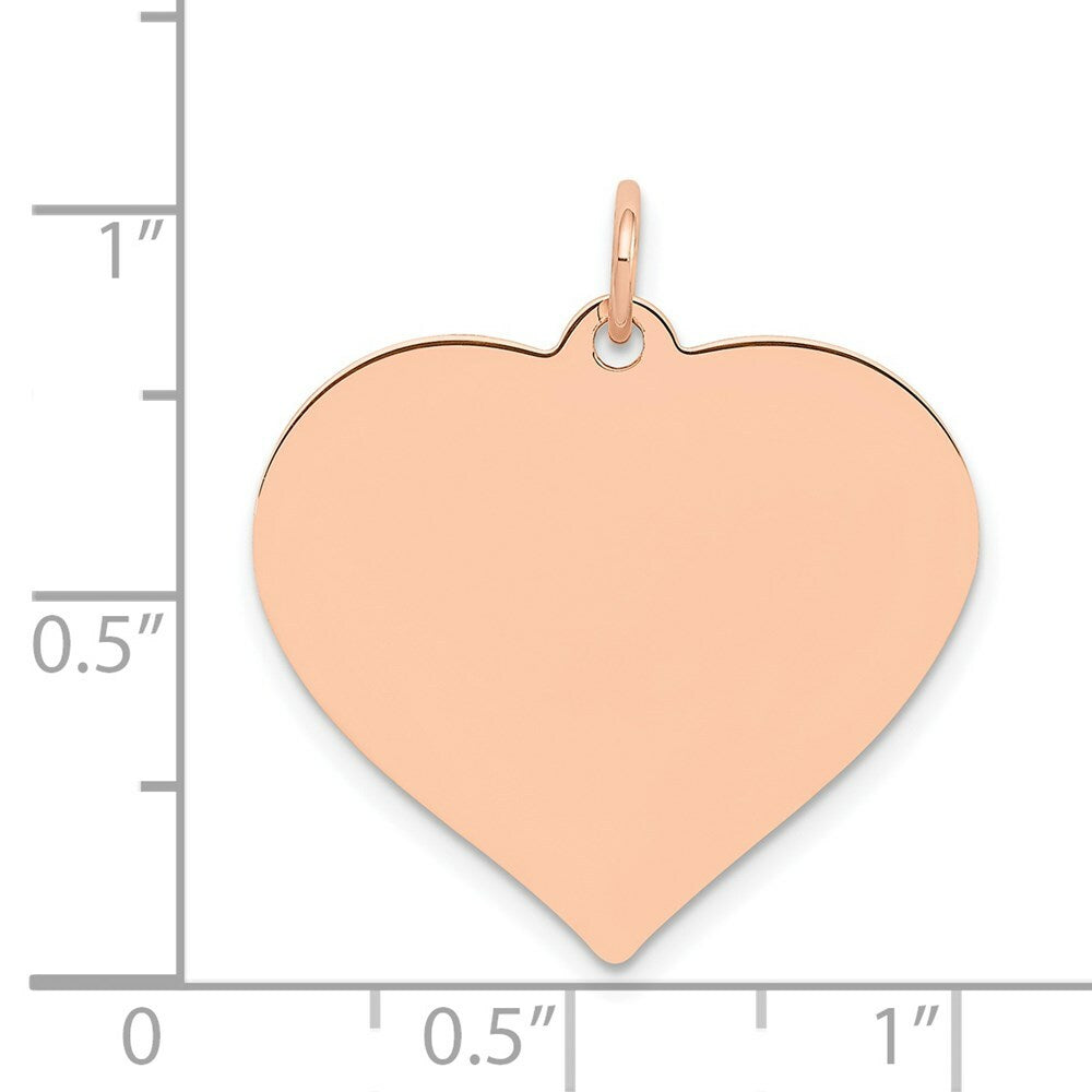 14K Rose Gold Heart Disc Charm Pendant Pendant