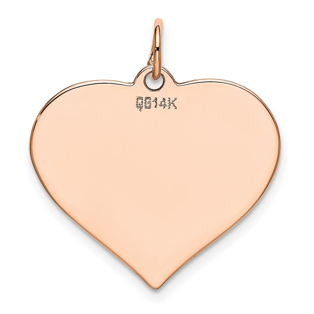 14K Rose Gold Heart Disc Charm Pendant Pendant