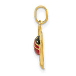 Load image into Gallery viewer, 14K Yellow Gold Enameled Ladybug in Heart Charm Pendant
