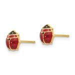 Load image into Gallery viewer, 14K Yellow Gold Enameled Ladybug Post Earrings
