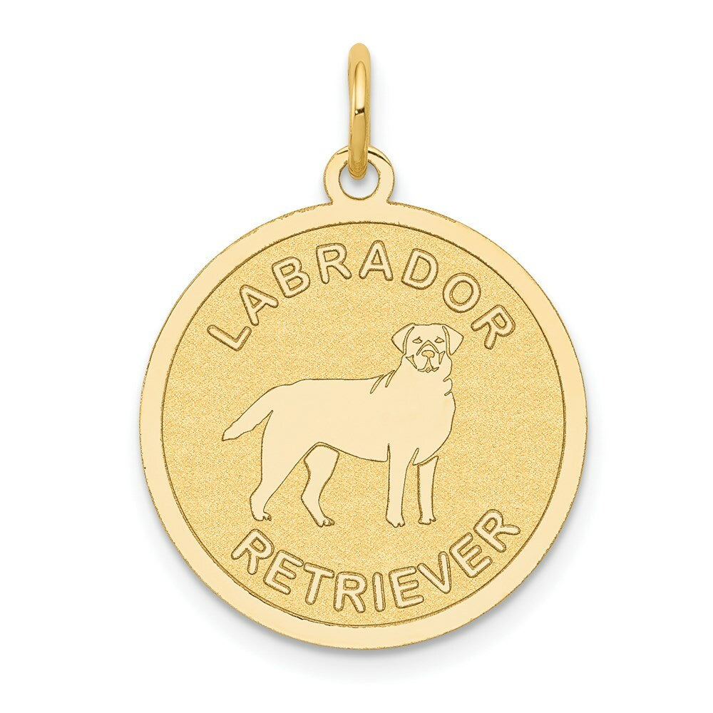 14K Yellow Gold Labrador Retriever Disc Charm