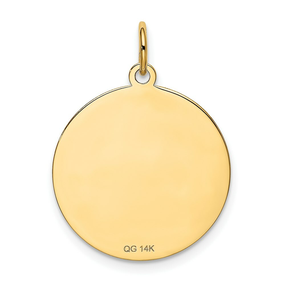 14K Yellow Gold Pug Disc Charm