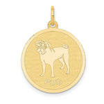 Load image into Gallery viewer, 14K Yellow Gold Pug Disc Charm
