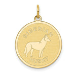 Load image into Gallery viewer, 14K Yellow Gold Siberian Husky Disc Charm
