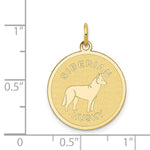 Load image into Gallery viewer, 14K Yellow Gold Siberian Husky Disc Charm
