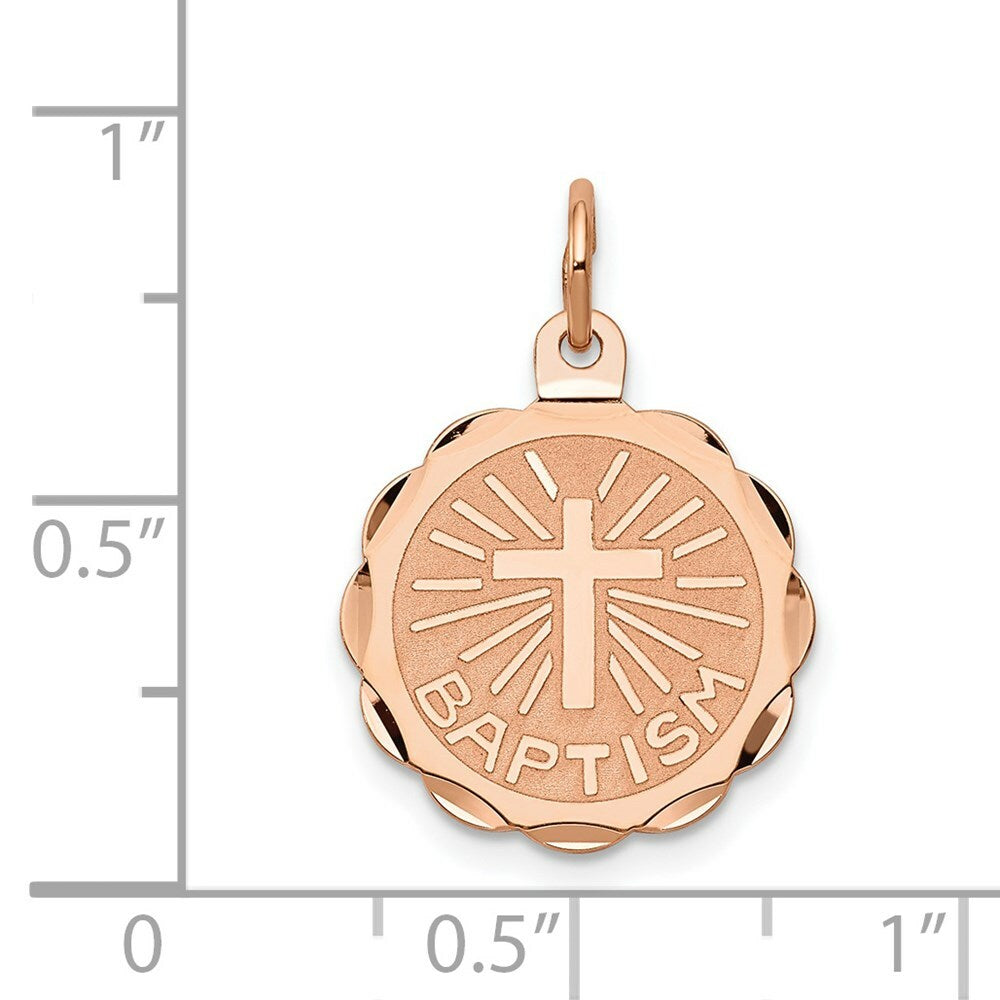 14K Rose Gold Baptism Charm