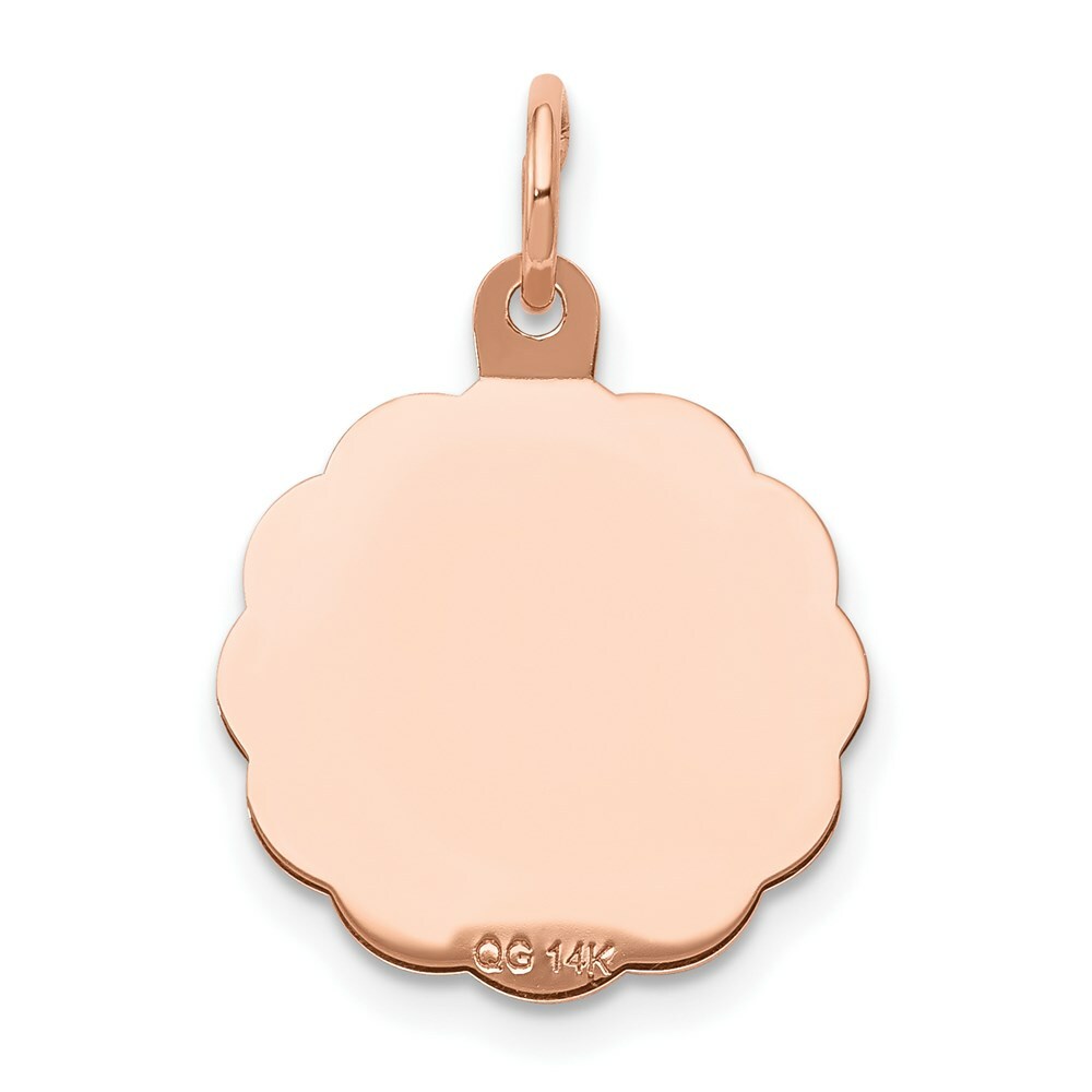 14K Rose Gold Baptism Charm