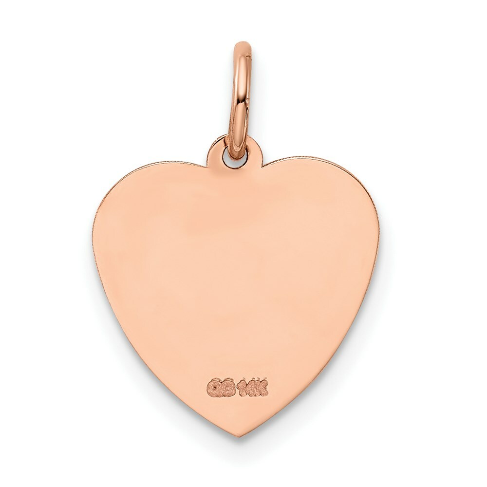 14K Rose Gold Holy Communion Heart Charm