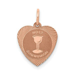 Load image into Gallery viewer, 14K Rose Gold Holy Communion Heart Charm
