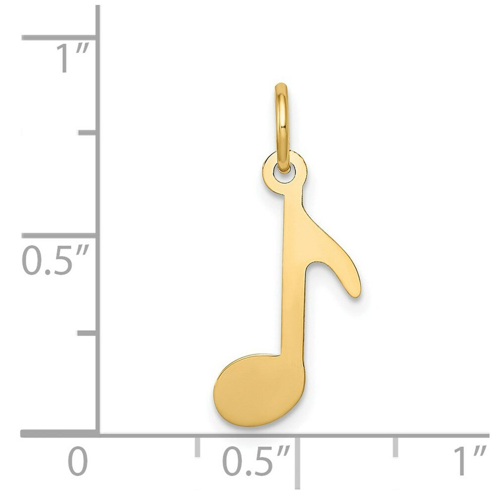 14K Yellow Gold Polished Musical Note Charm Pendant