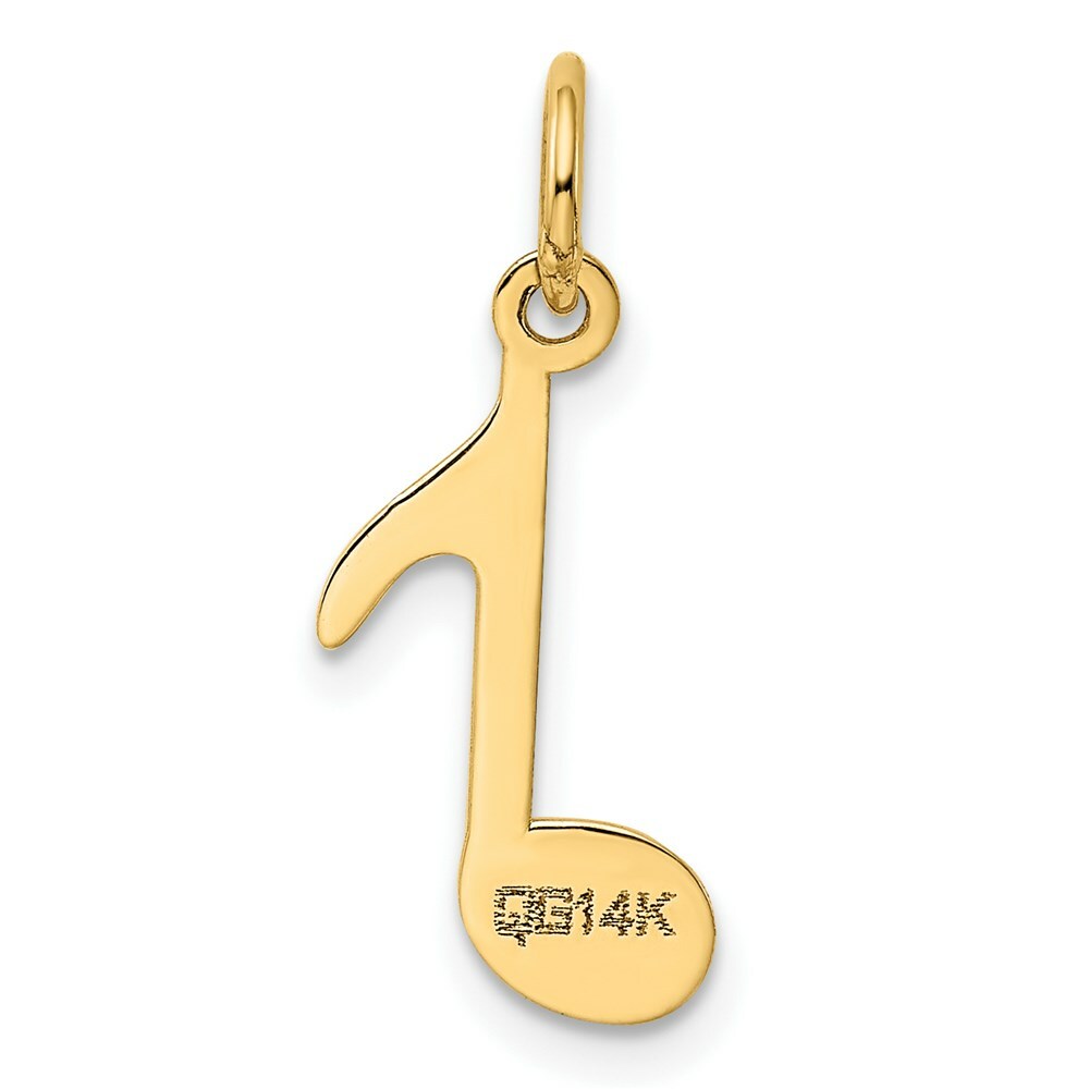 14K Yellow Gold Polished Musical Note Charm Pendant