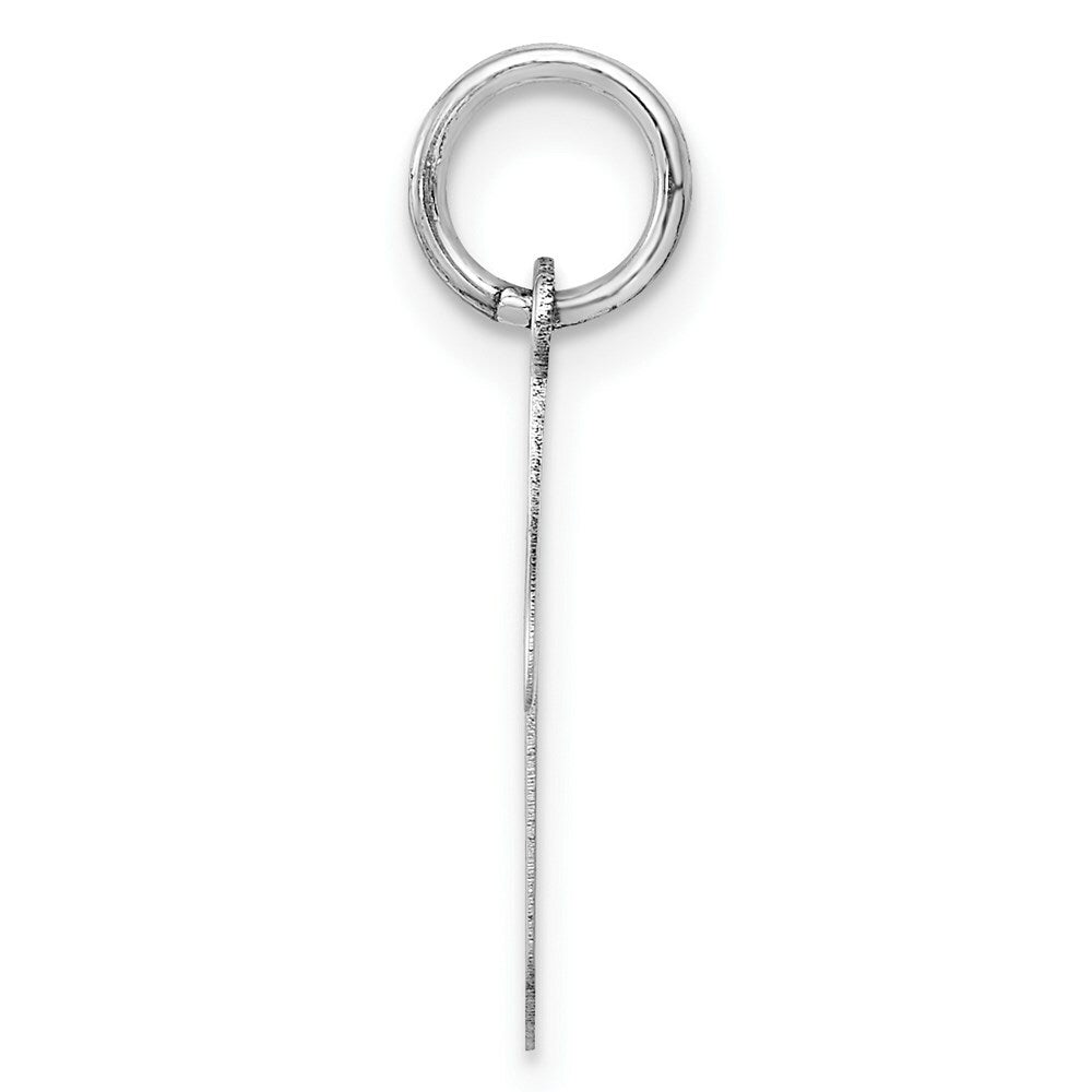 14K White Gold Polished Musical Note Charm Pendant