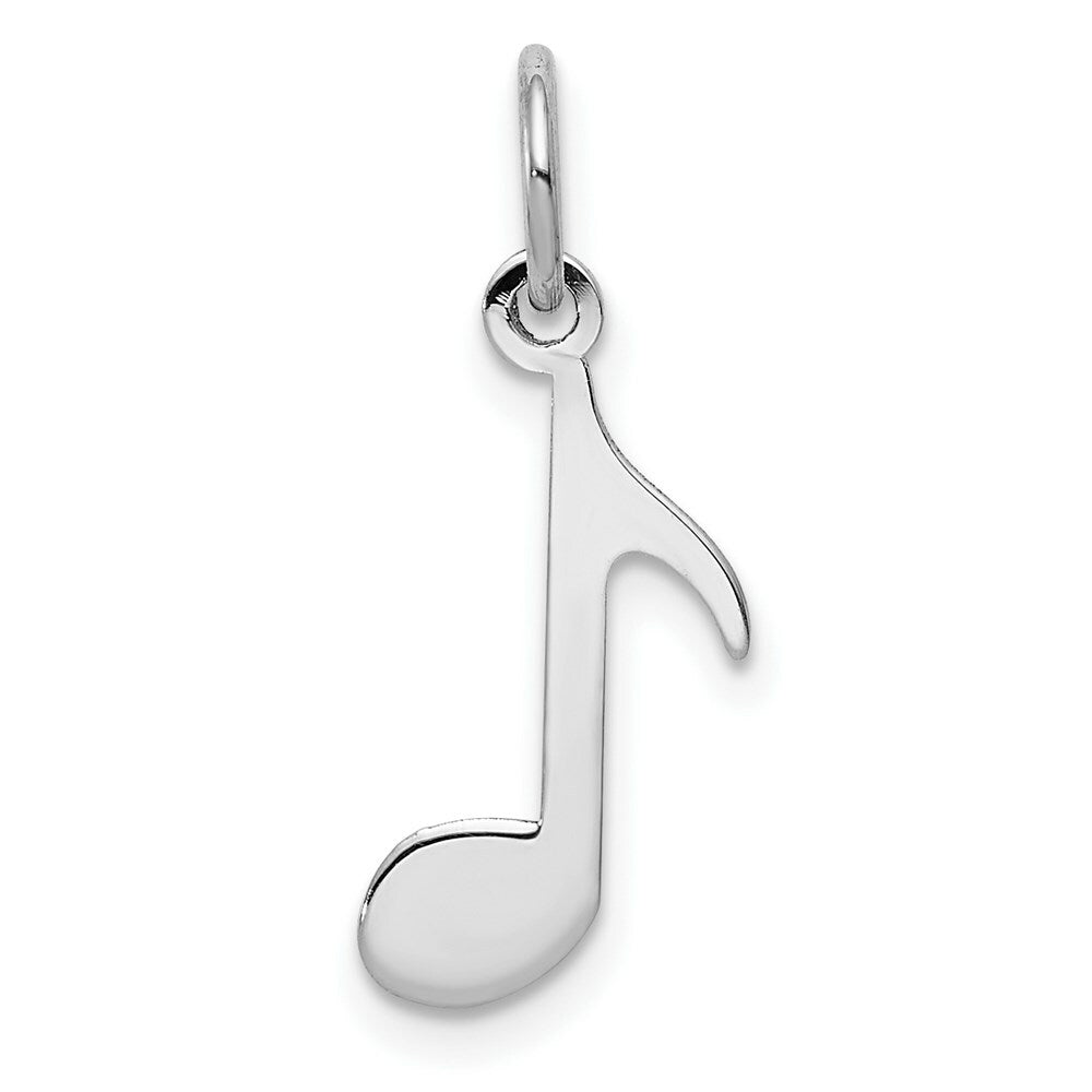 14K White Gold Polished Musical Note Charm Pendant